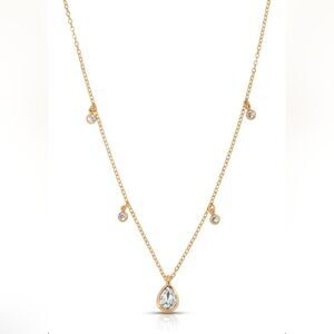 Ettika Dripping In Crystals Drop Necklace Elegant 18K Gold Cubic Zirconia